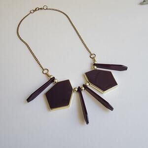 Luxurious Geometric Purple Gold Vintage Necklace